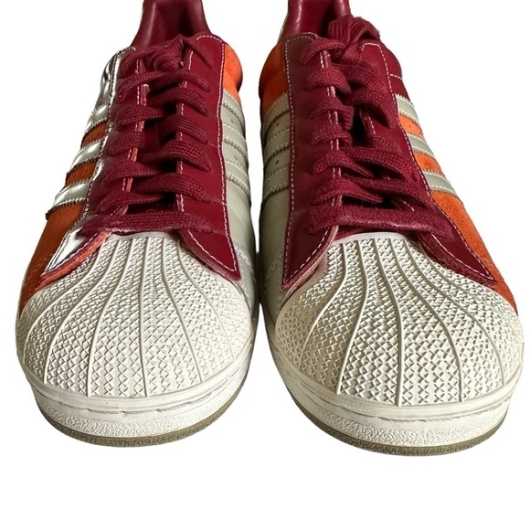 ADDIDAS RARE SUPERSTAR 1 SHELL TOE RED AND ORANGE SNEAKERS SIZE 11.5 - Picture 7 of 13